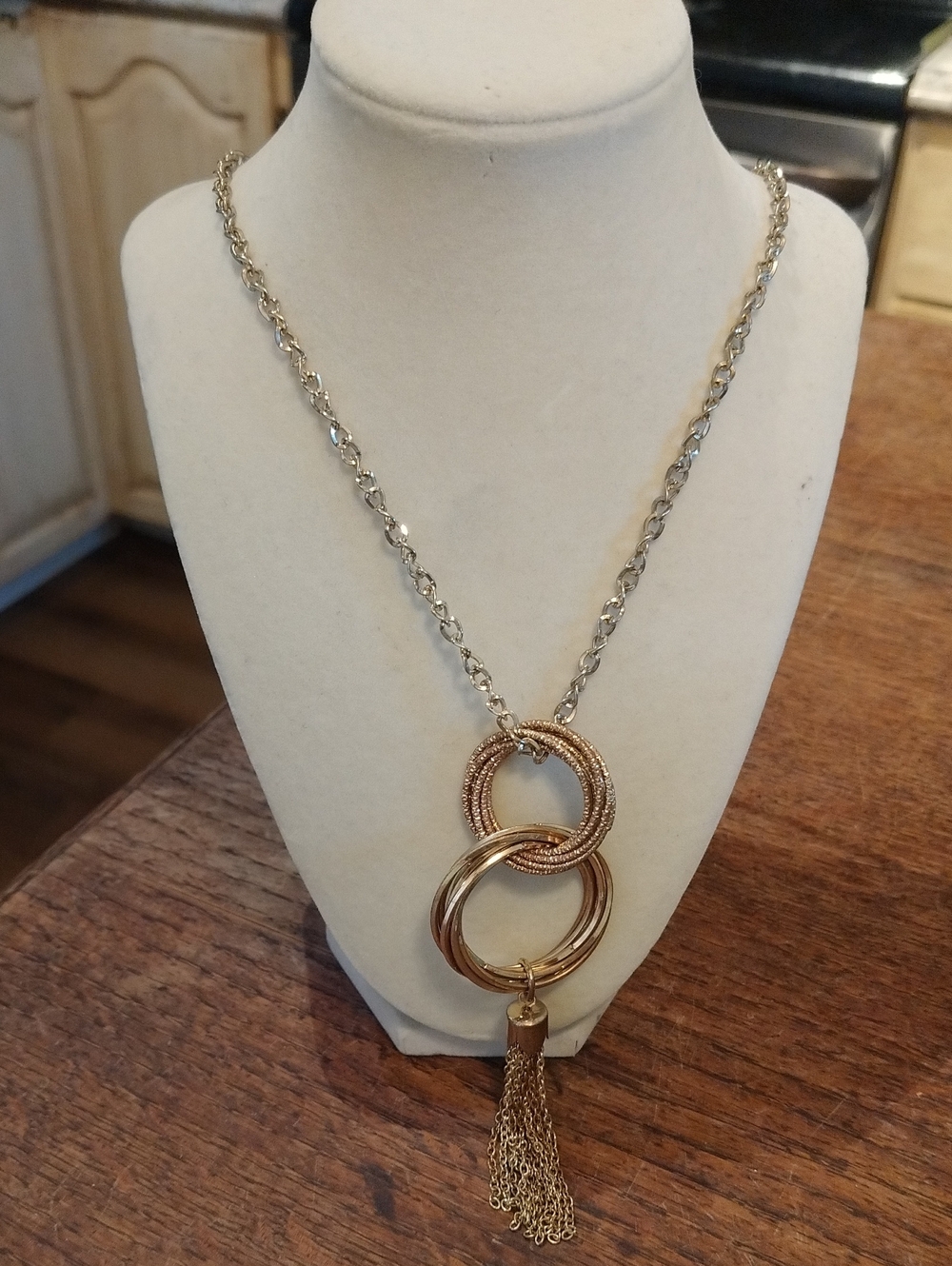 Vintage Ring And Tassel Necklace